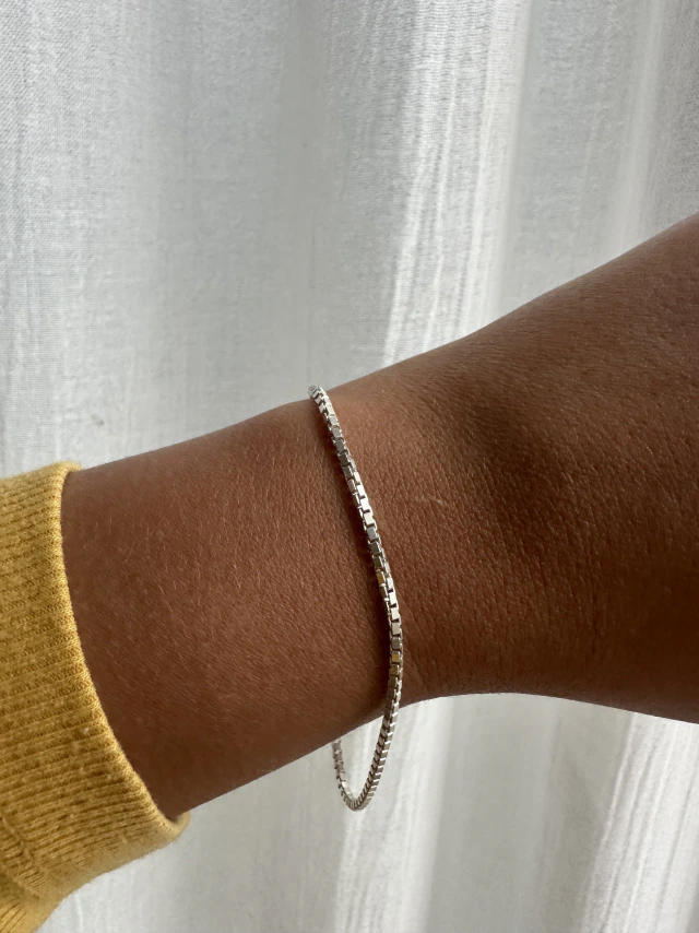 Pulsera eslabón cuadrado unisex