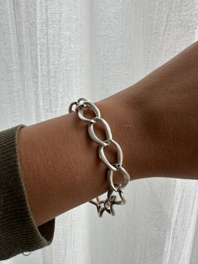 Pulsera de plata eslabón