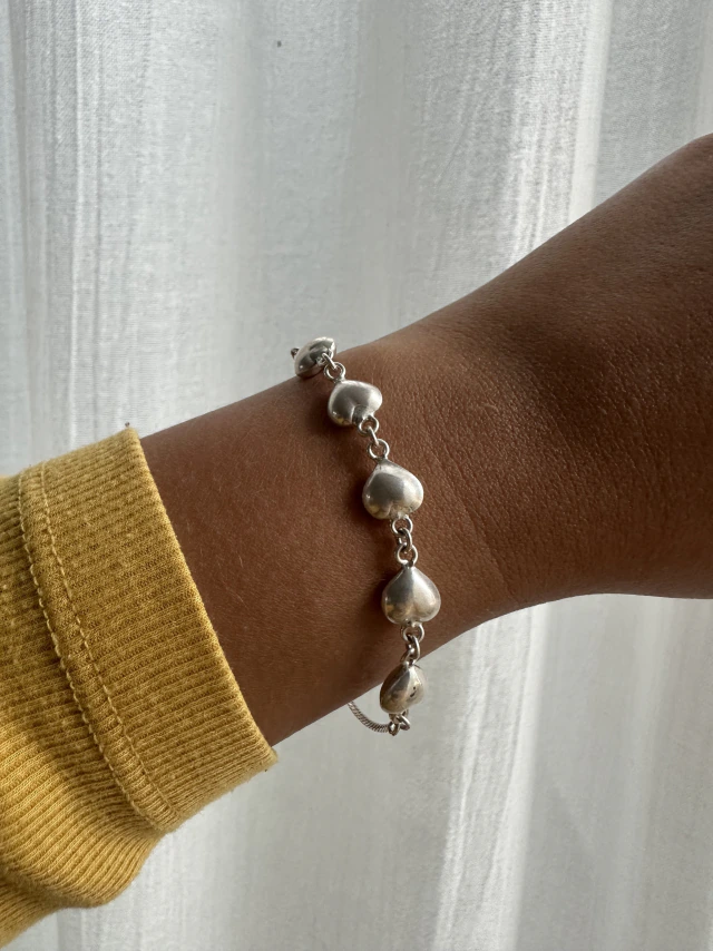 Pulsera de plata corazón