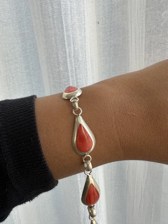 Pulsera de plata y piedra natural