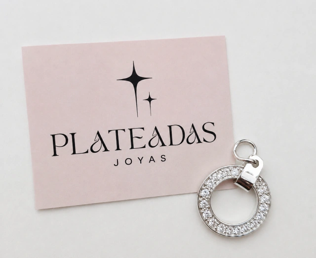 Dije de plata piedra circulo