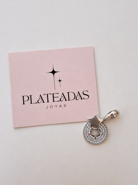 Dije de plata piedra circulo
