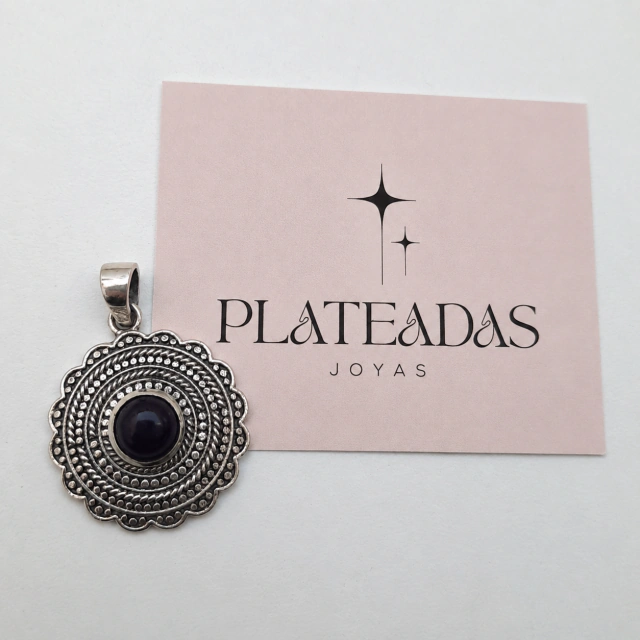 Dije de plata piedra natural amatista