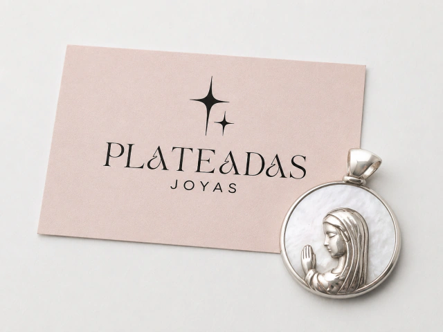 Dije de plata nacar virgen