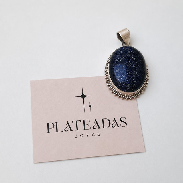 Dije de plata piedra natural galaxia