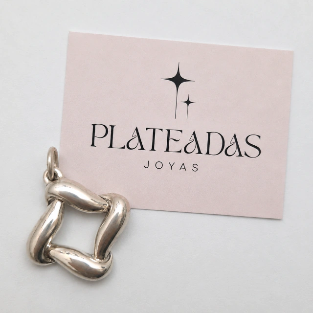 Dije de plata inflada rombo
