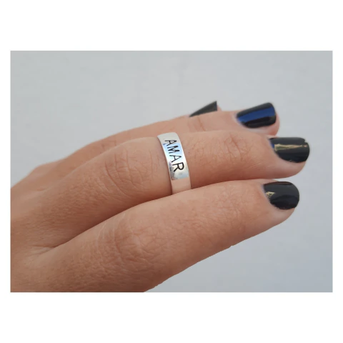 Anillo de plata minimalista falange flores