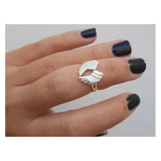 Anillo de plata falange alas