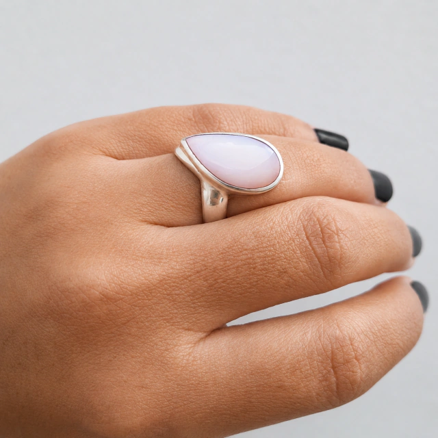 Anillo de plata diseño nácar
