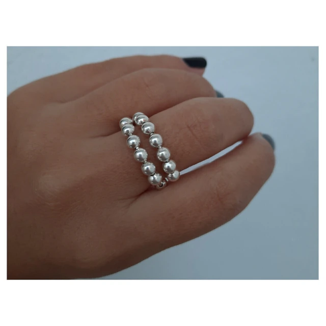 Anillo de plata moderno milan