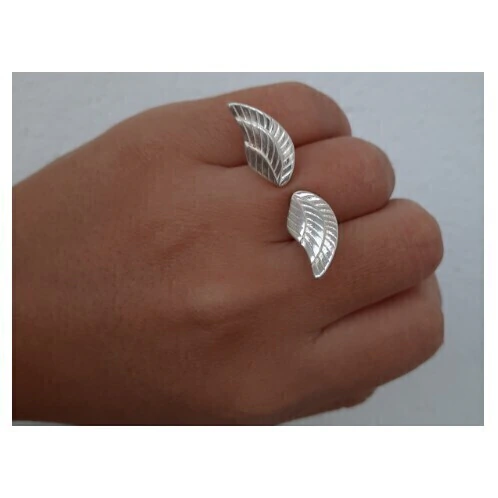Anillo de plata regulable alas