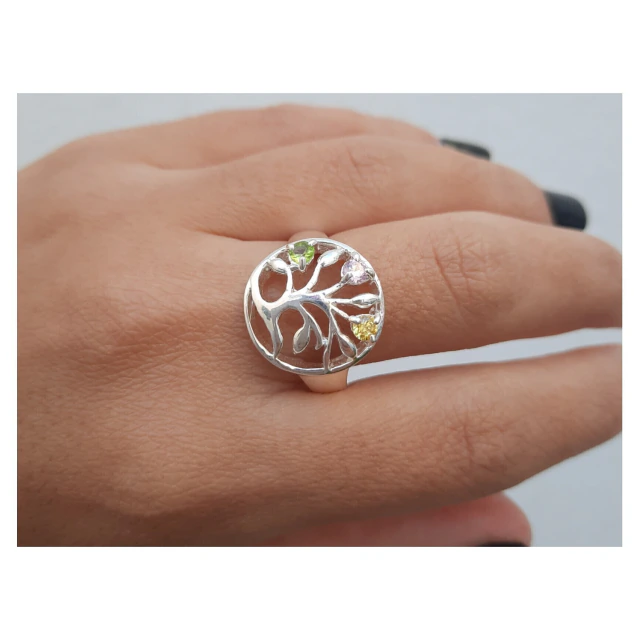 Anillo de plata arbol de la vida