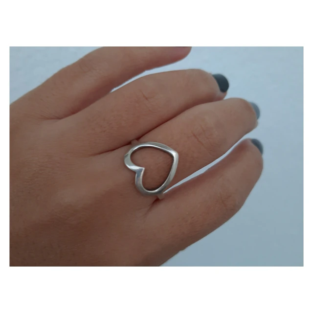 Anillo de plata corazón