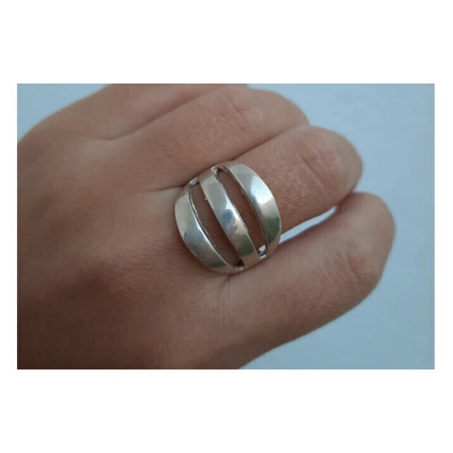 Anillo de plata triple linea