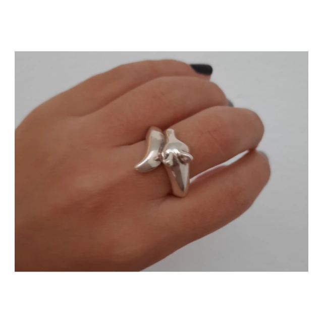 Anillo de plata inflada zorrito