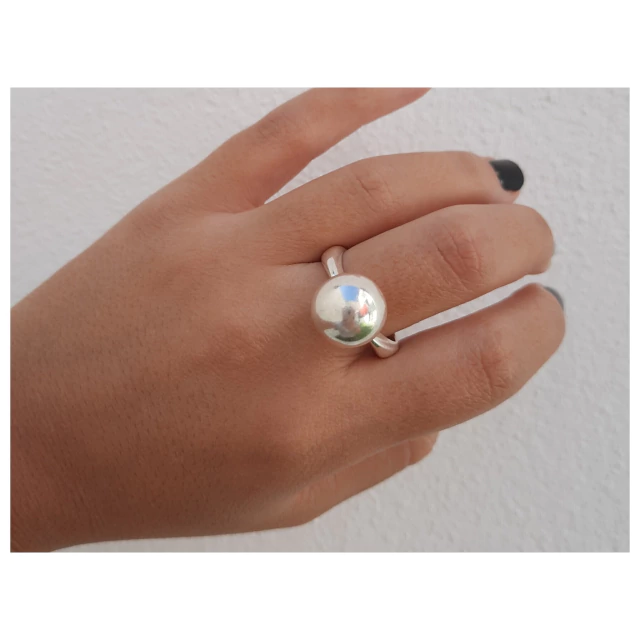 Anillo de plata bolita maciza