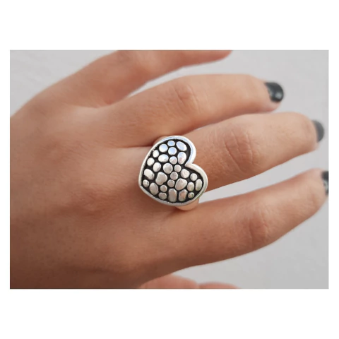 Anillo de plata inflada ovalo
