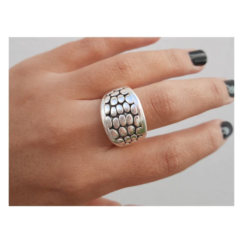 Anillo de plata inflada rama