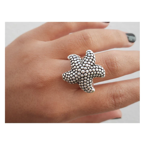 Anillo de plata inflada texturizado
