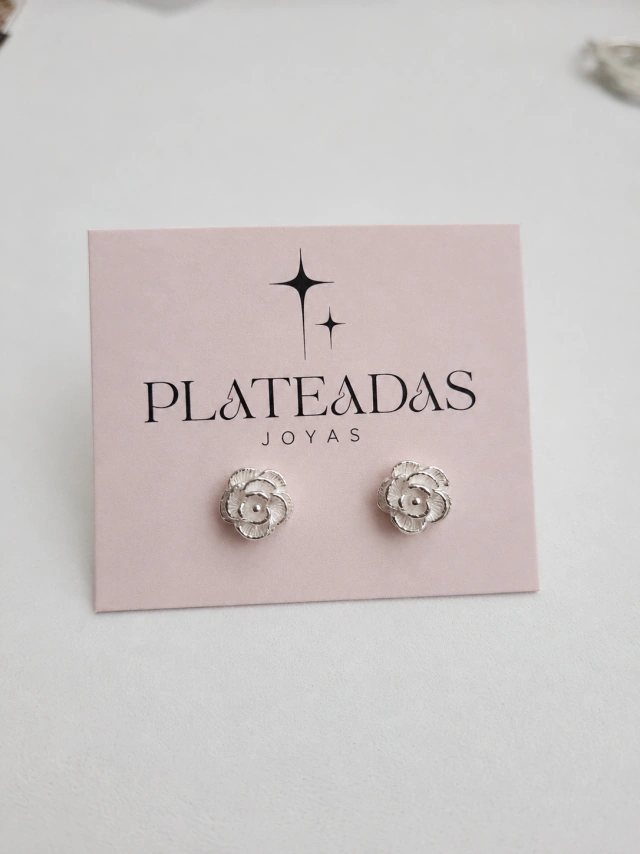 Aros de plata rosa