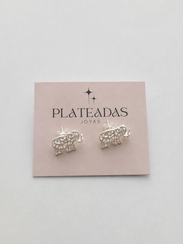 Aros de plata elefantes calados