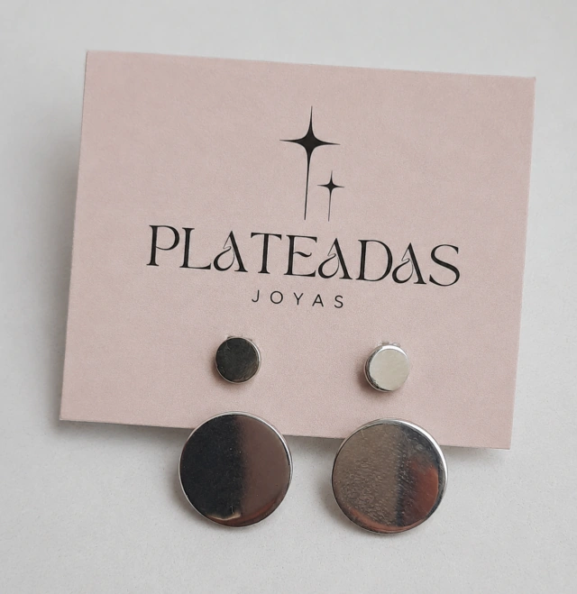 Aros de plata doble circulo