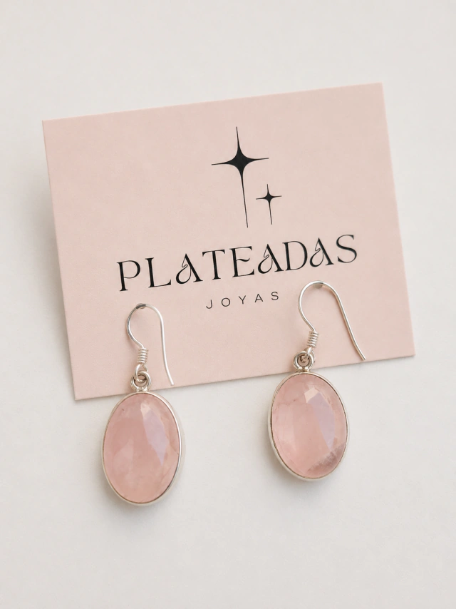 Aros de plata colgantes piedra natural rodocrosita