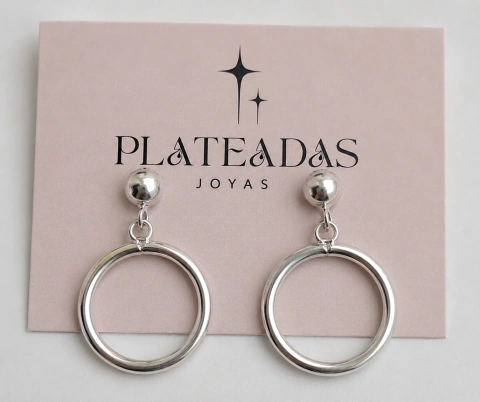 Aros de plata colgantes piedra natural rodocrosita