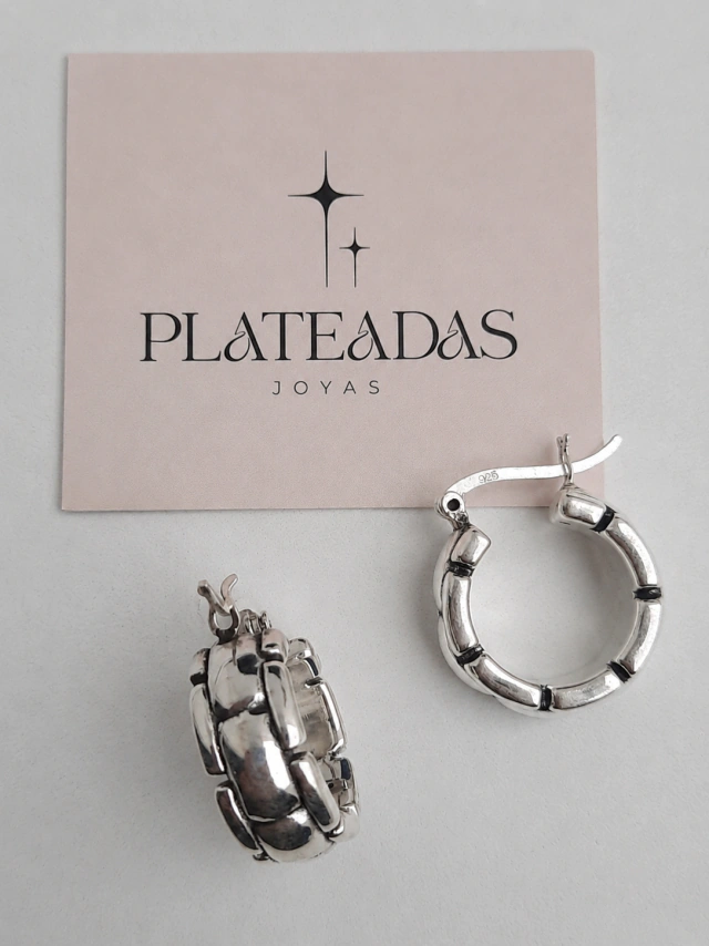 Aros de plata inflada