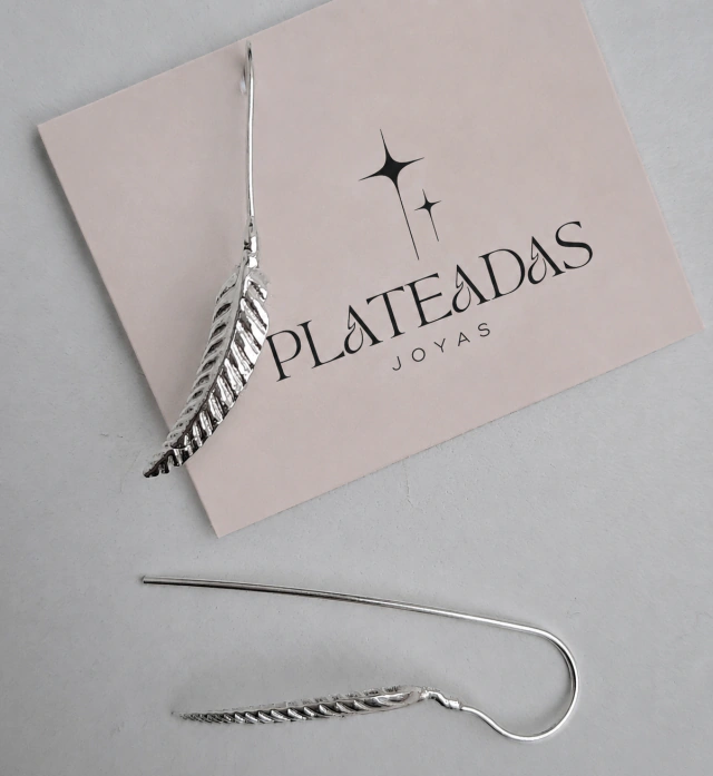 Aros de plata trepadores hojas