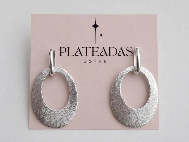 Aros de plata colgantes labrada