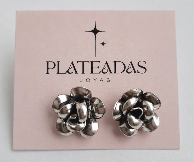 Aros de plata flor