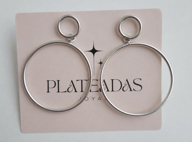 Aros de plata colgantes circulos