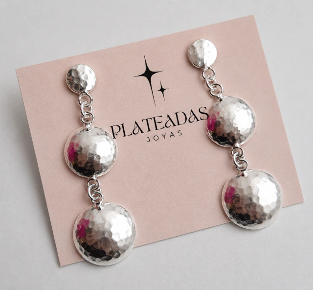 Aros de plata colgantes boho degradé
