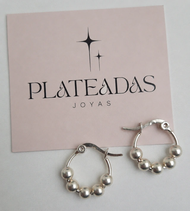 Aros de plata bolitas pequeñas