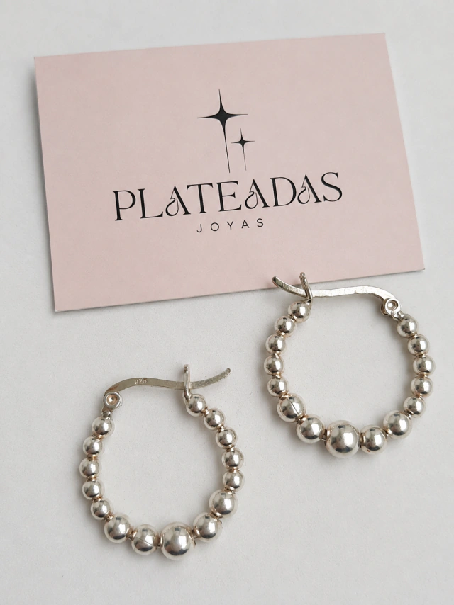Aros de plata bolitas clásico degradé