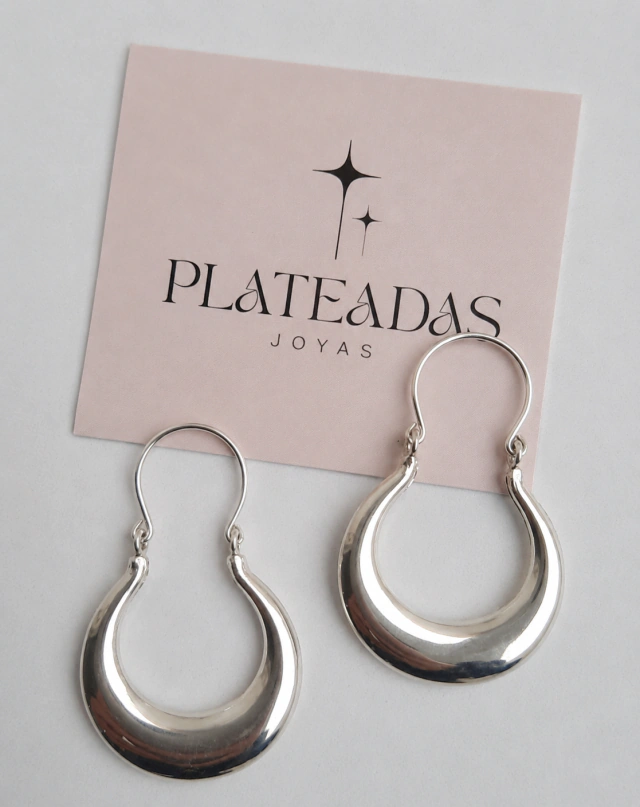 Aros de plata mostachon