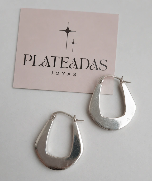 Aros de plata peruana geometrico