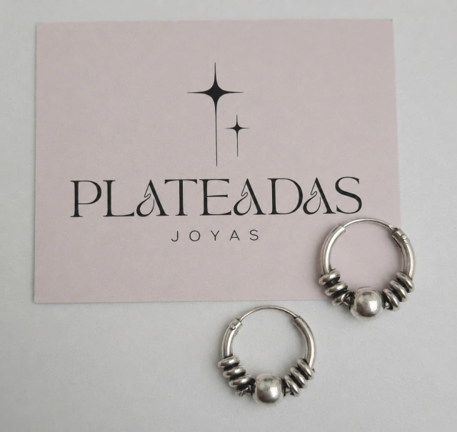 Aros de plata minimalista bali