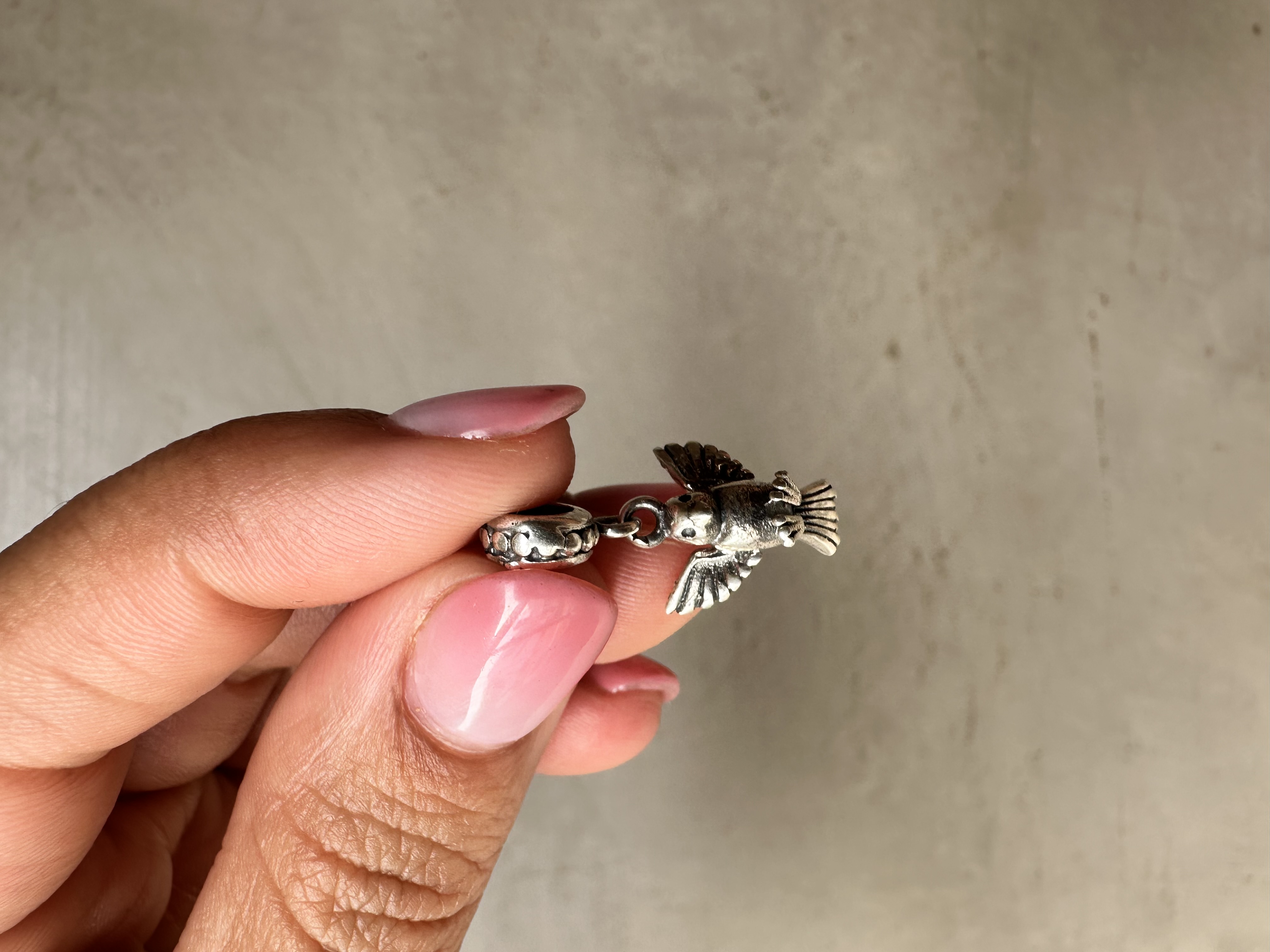 Dije de plata pandora pajarito