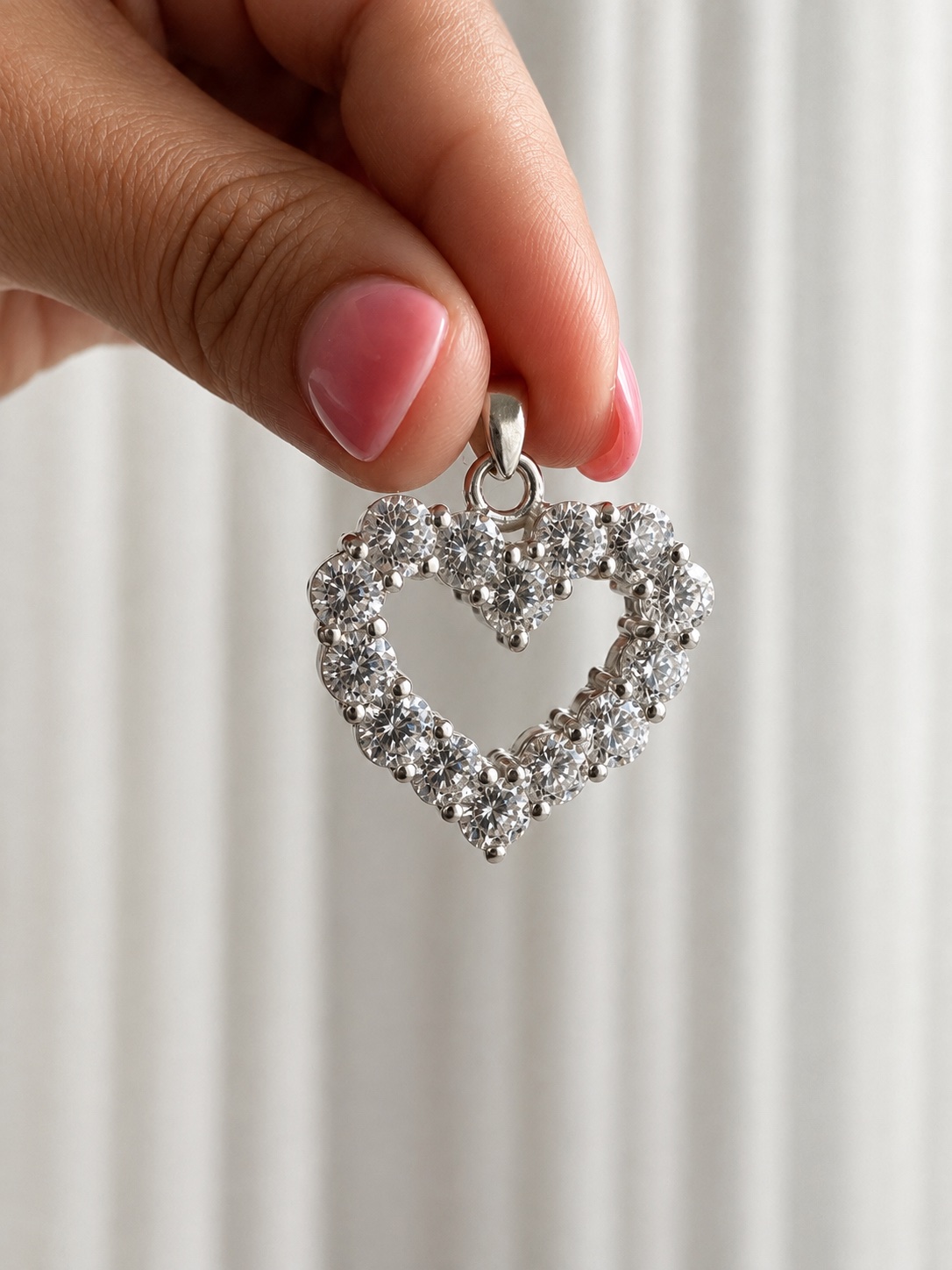 Dije de plata corazón brillo 