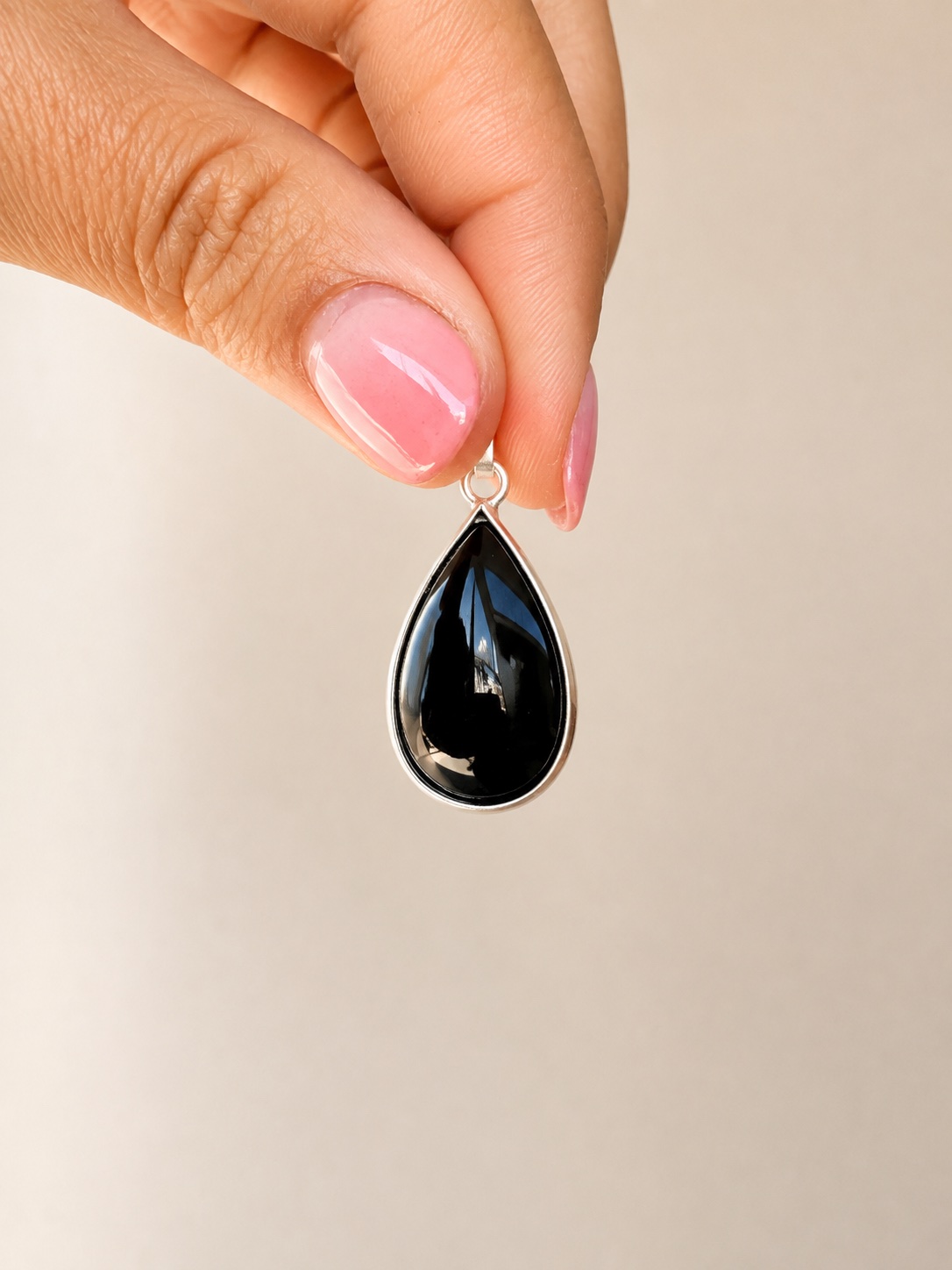 Dije Obsidiana Negra gota piedra natural 