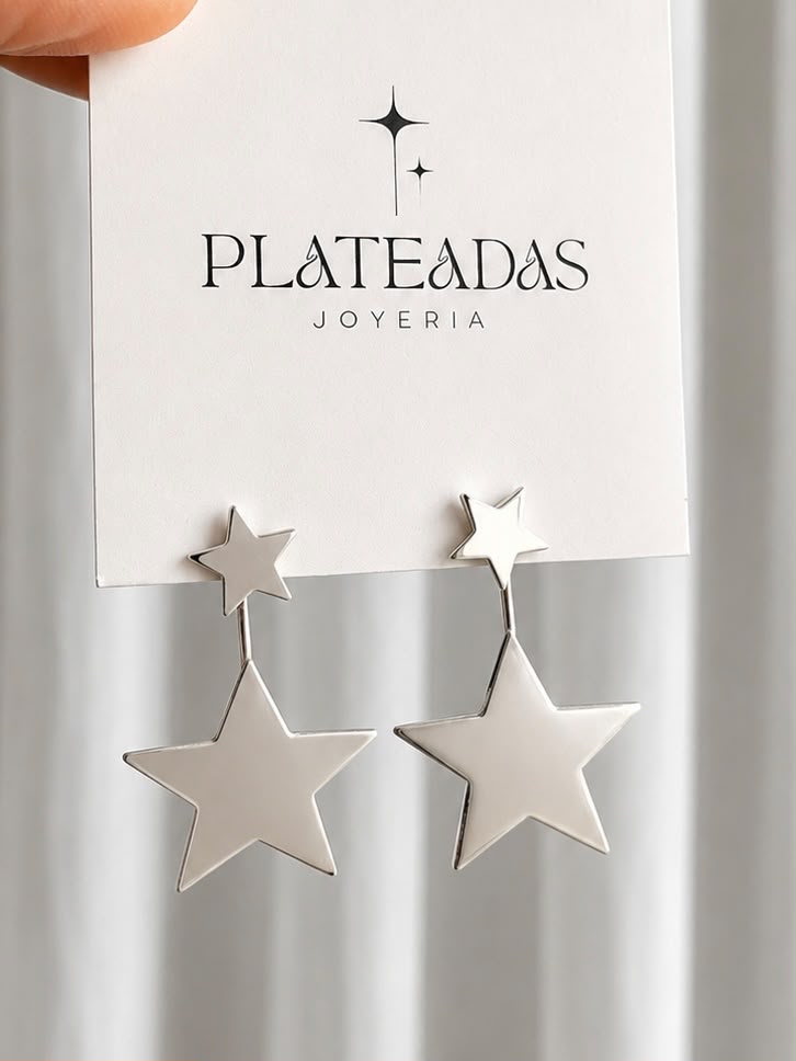 Aros de plata estrella doble — foto 2