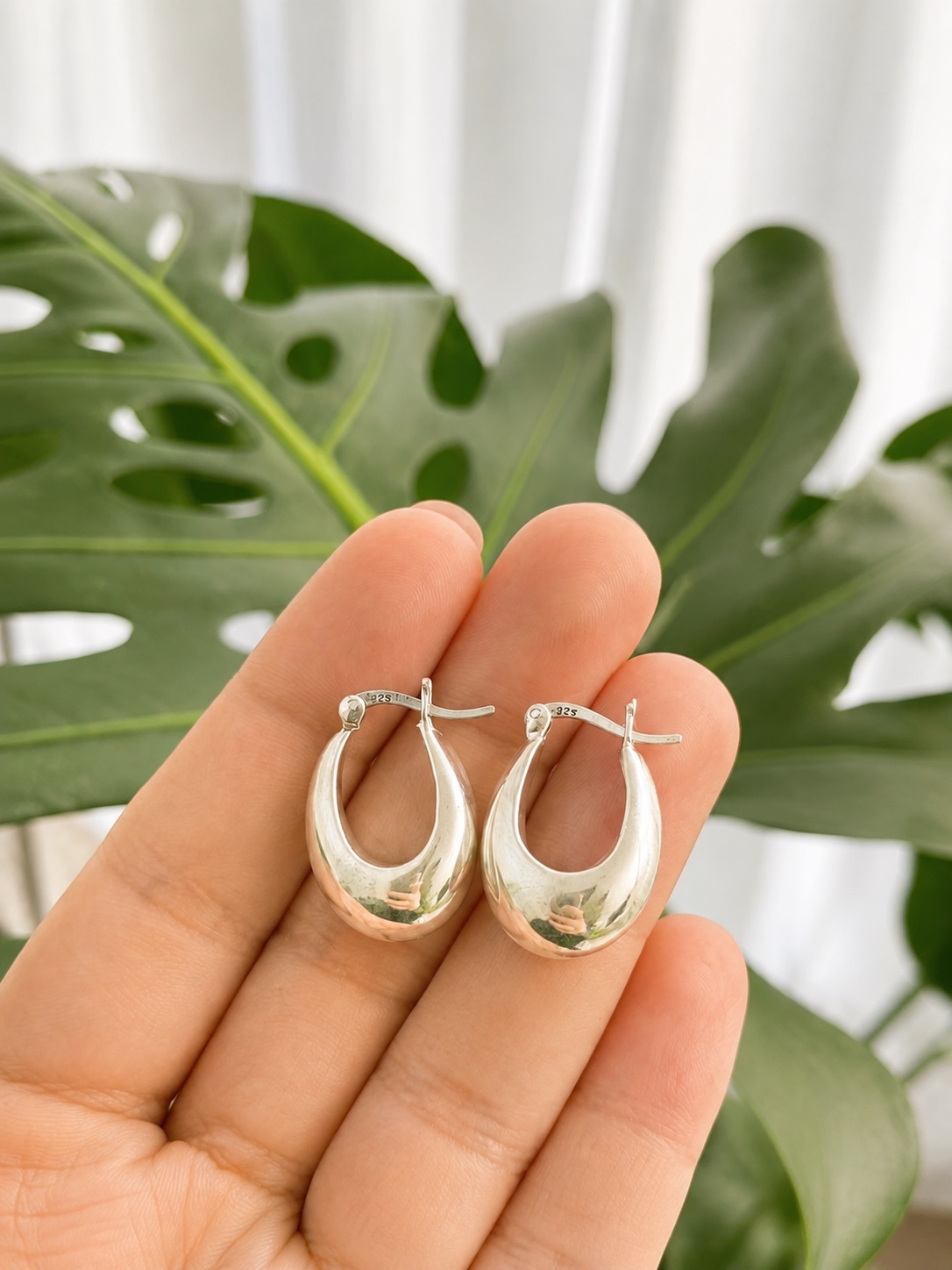 Aros de plata bombé
