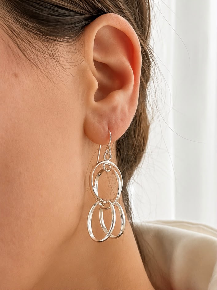 Aros de plata geometrico — foto 2