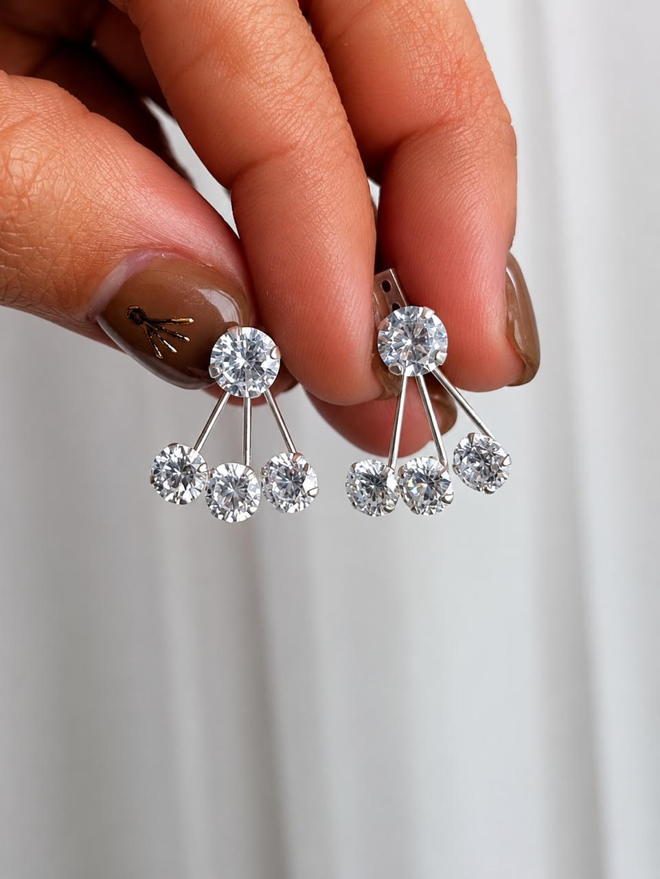 Aros de plata  triple brillo 