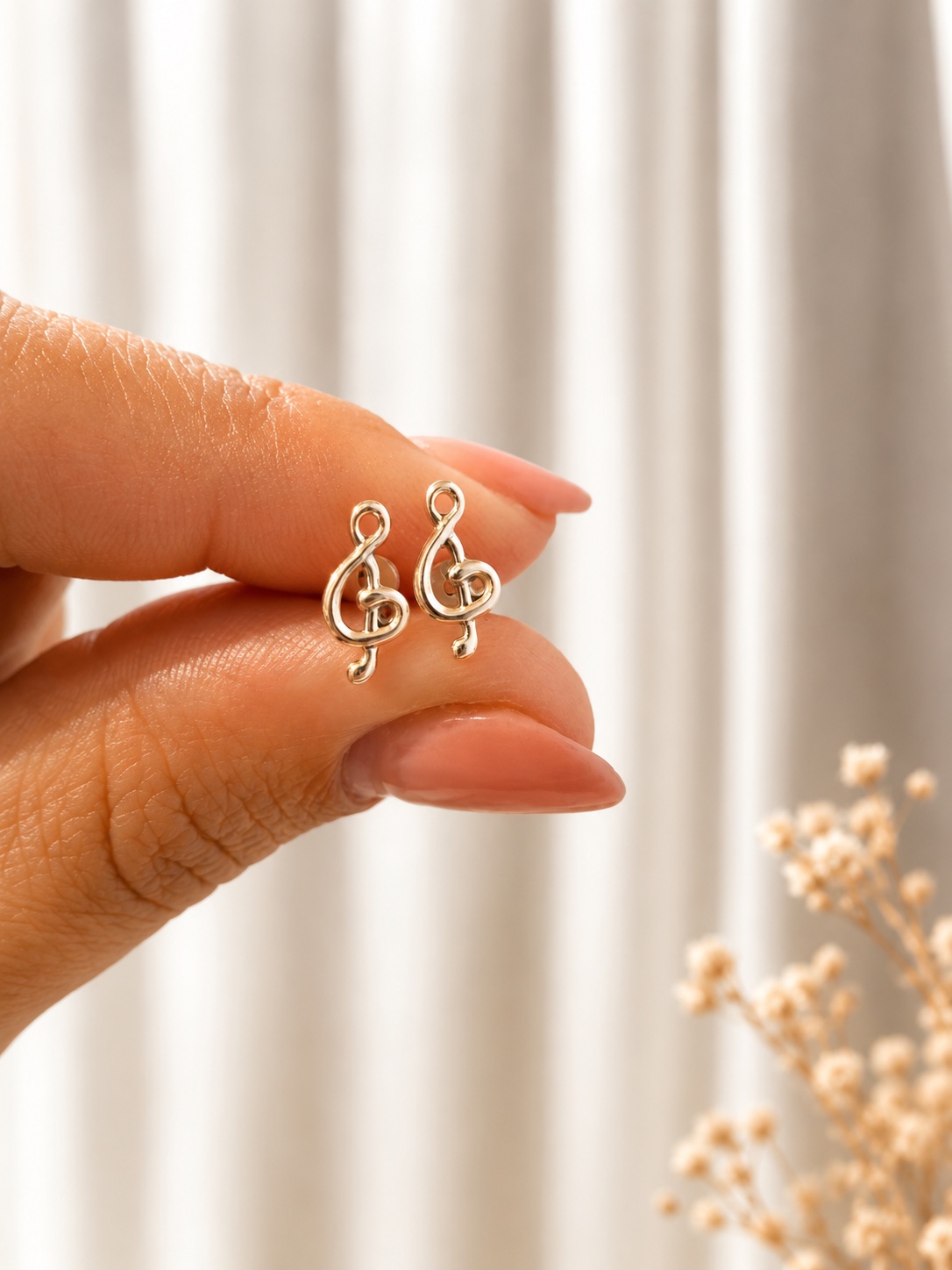 Aros de plata abridores nota musical 