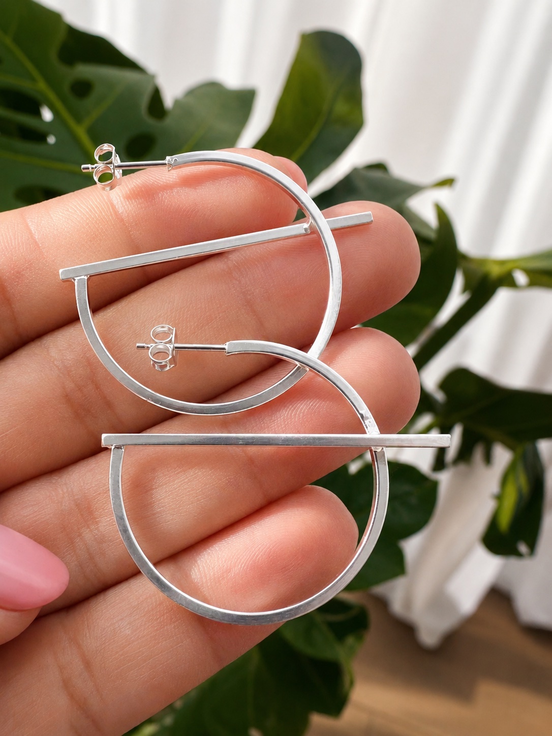 Aros de plata moderno G