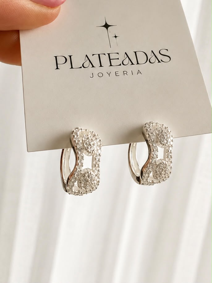 Aros de plata Huggies brillo