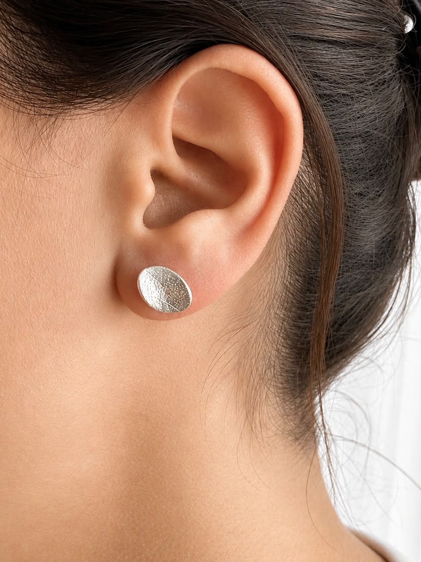 Aros de plata labrada ovalo